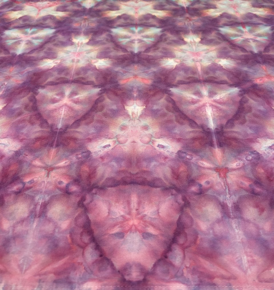 Bandana, Medium, Strawberry Skies Shibori 