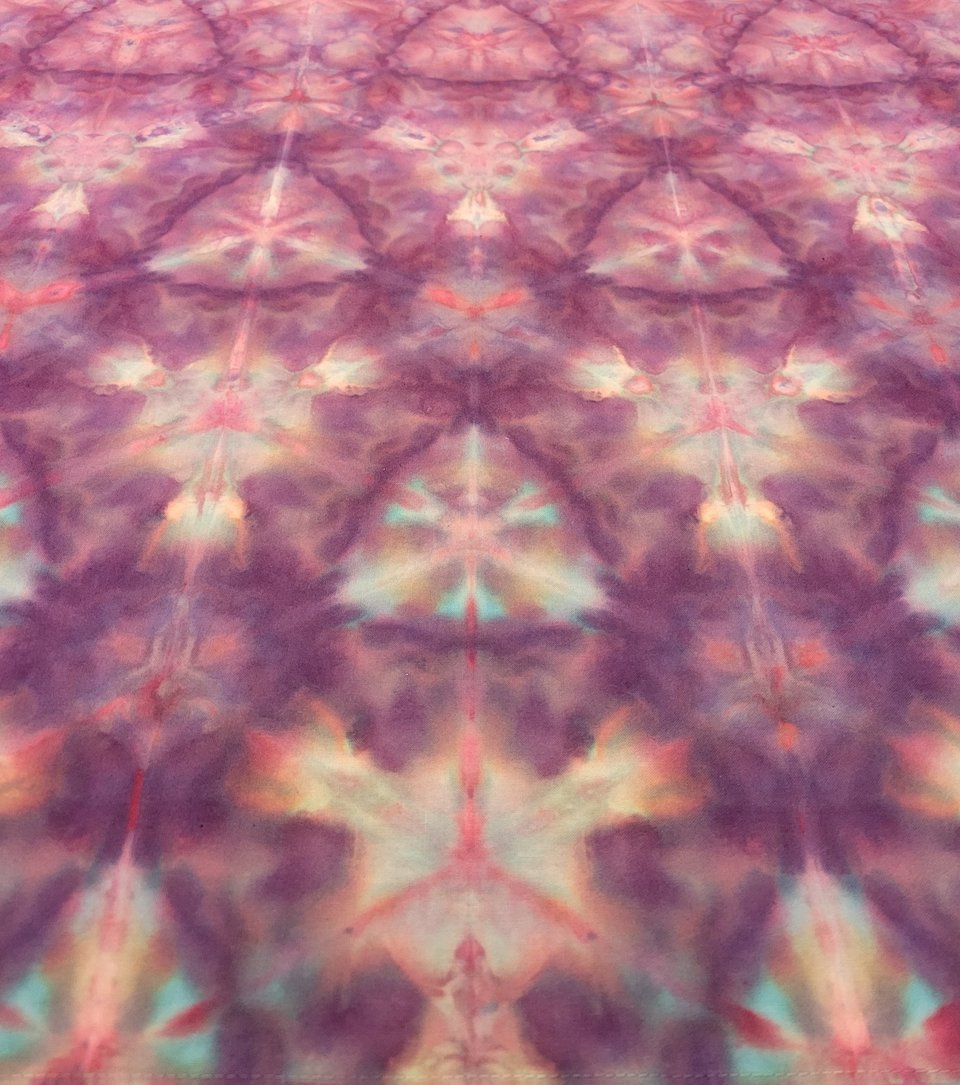 Bandana, Medium, Strawberry Skies Shibori 