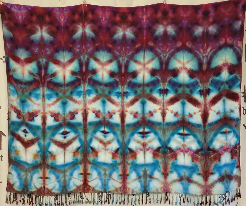 Sarong, Rayon, Strawberry Skies Shibori