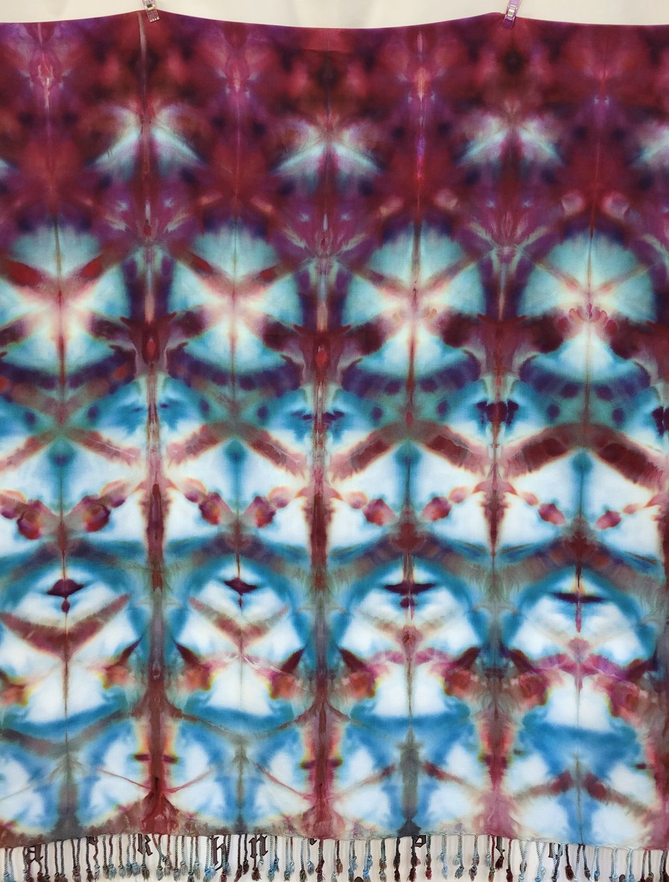 Sarong, Rayon, Strawberry Skies Shibori