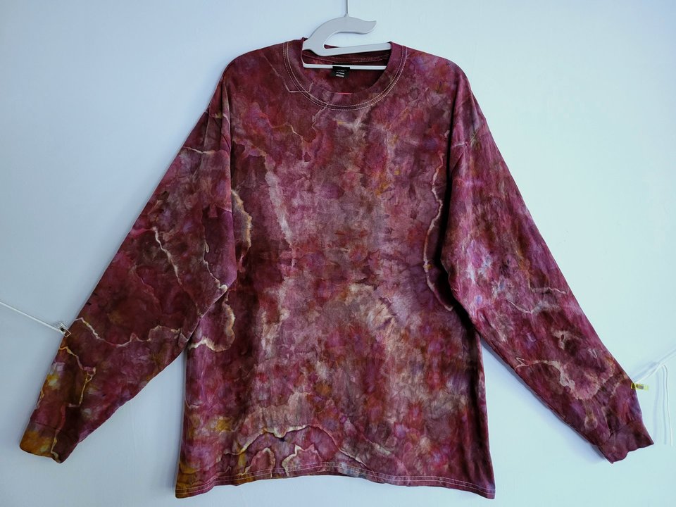XL Lon Sleeve T-shirt, Port Wine Geode