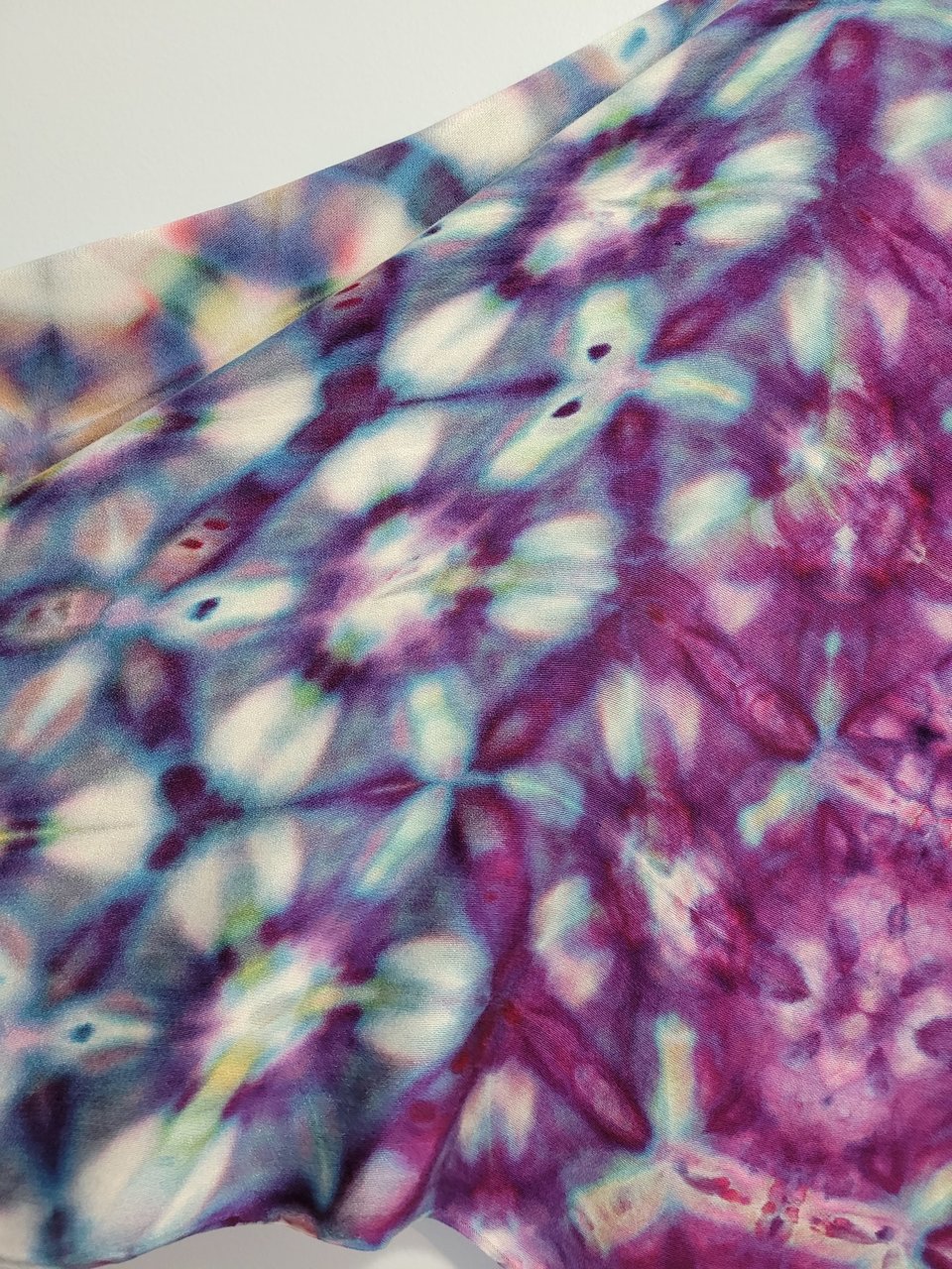 Shawl, Bamboo Rayon, Strawberry Skies Shibori