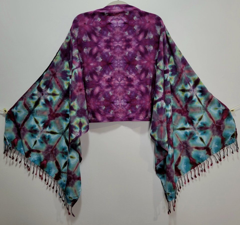 Scarf, Rayon, Strawberry Skies Shibori