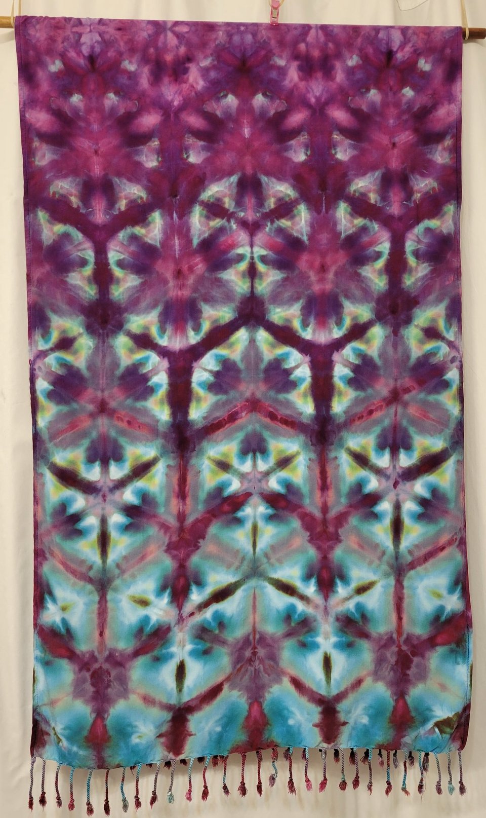 Scarf, Rayon, Strawberry Skies Shibori