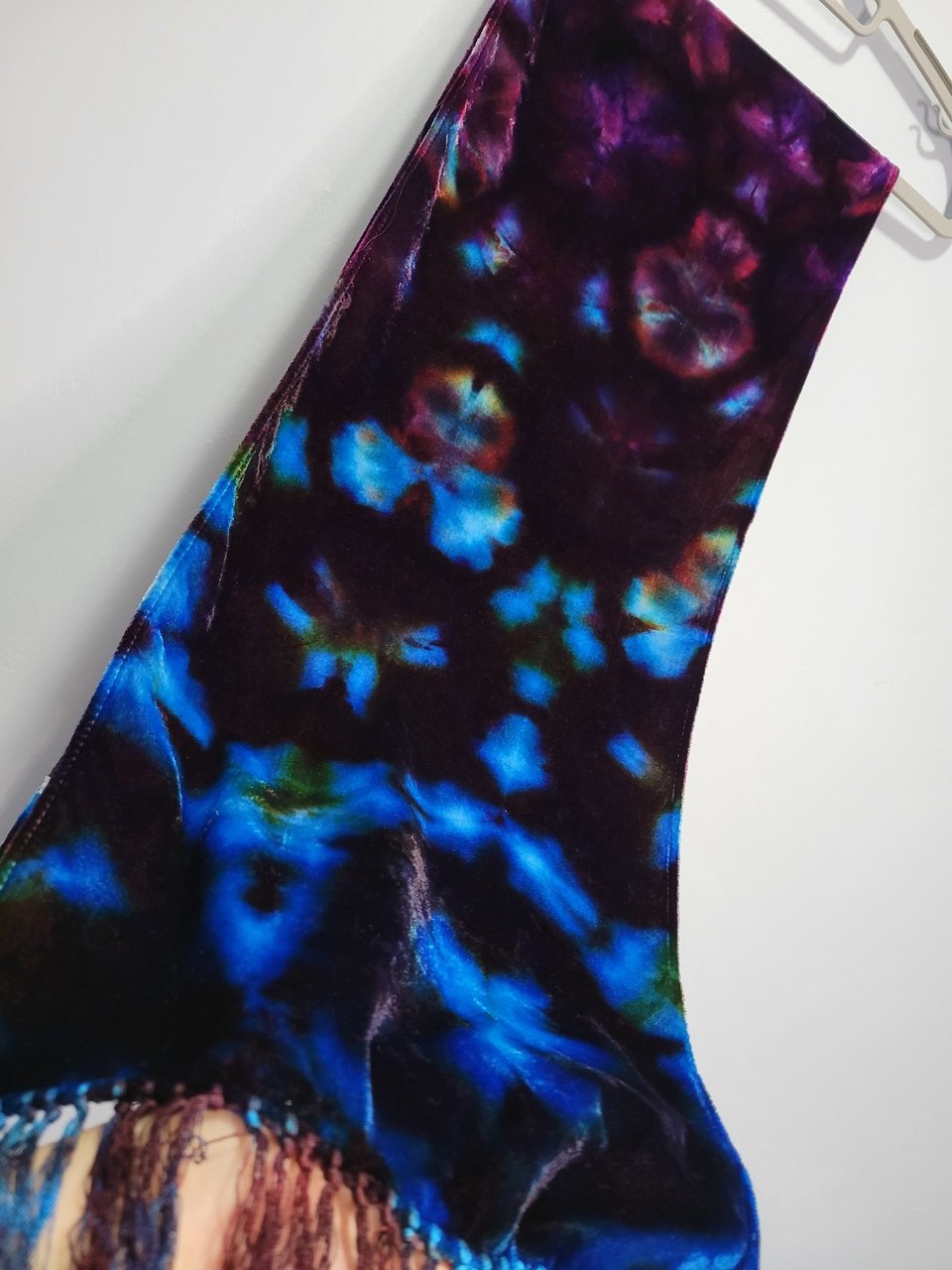 Scarf, Velvet, Strawberry Skies Shibori