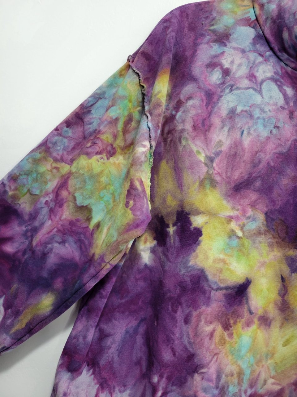 L Mock Neck French Terry, Purple & Wasabi