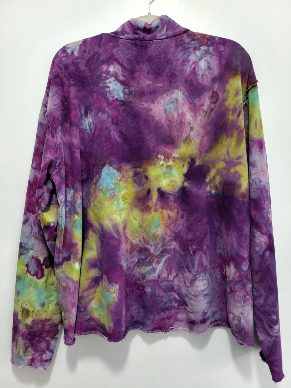 L Mock Neck French Terry, Purple & Wasabi