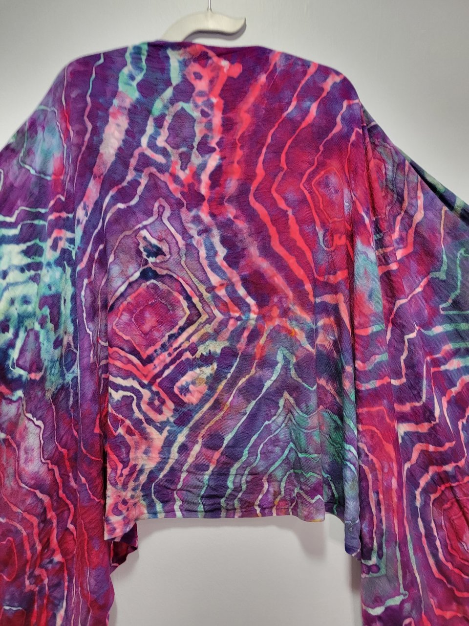 Shawl, Rayon, Purple, Teal, & Pink Geode