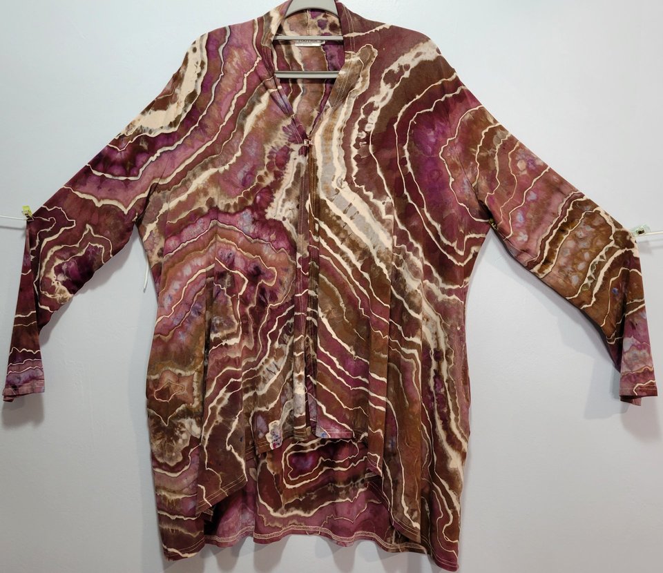 20/22 Rayon Cardigan, Plum Port Geode