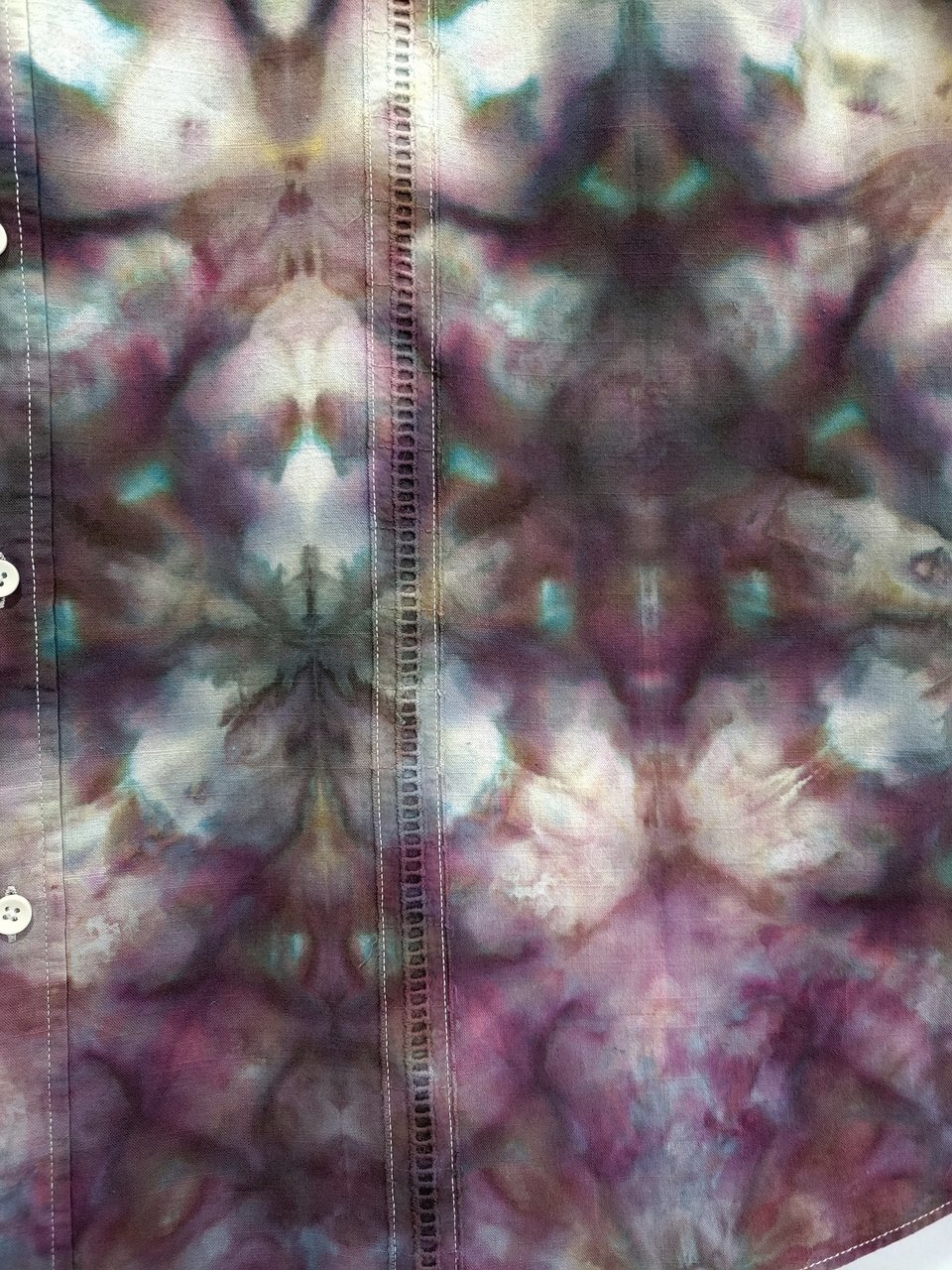 XXL Long Sleeve Cuban Shirt, Stormy Shibori