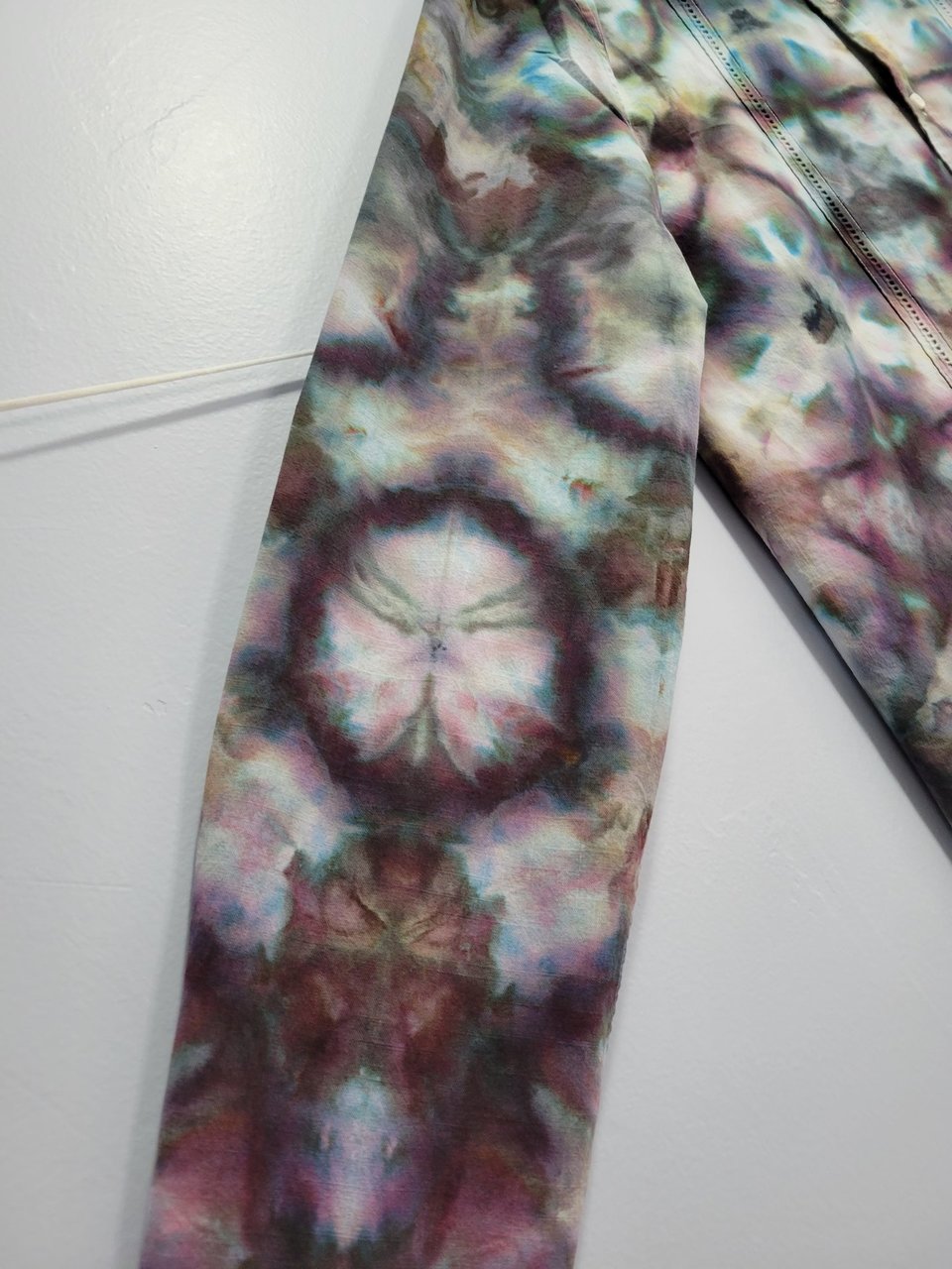 XXL Long Sleeve Cuban Shirt, Stormy Shibori