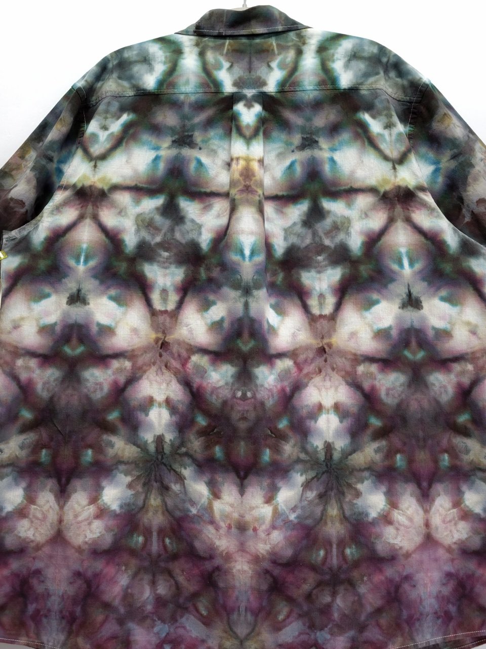 XXL Long Sleeve Cuban Shirt, Stormy Shibori