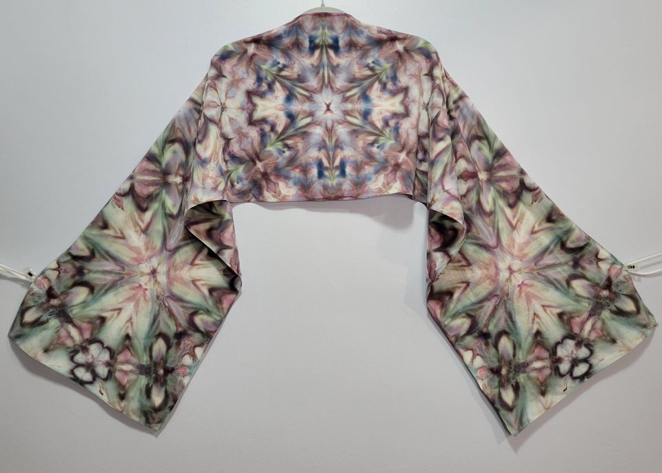 Scarf, Bamboo Rayon, Crappy Scrappy Shibori Ripple