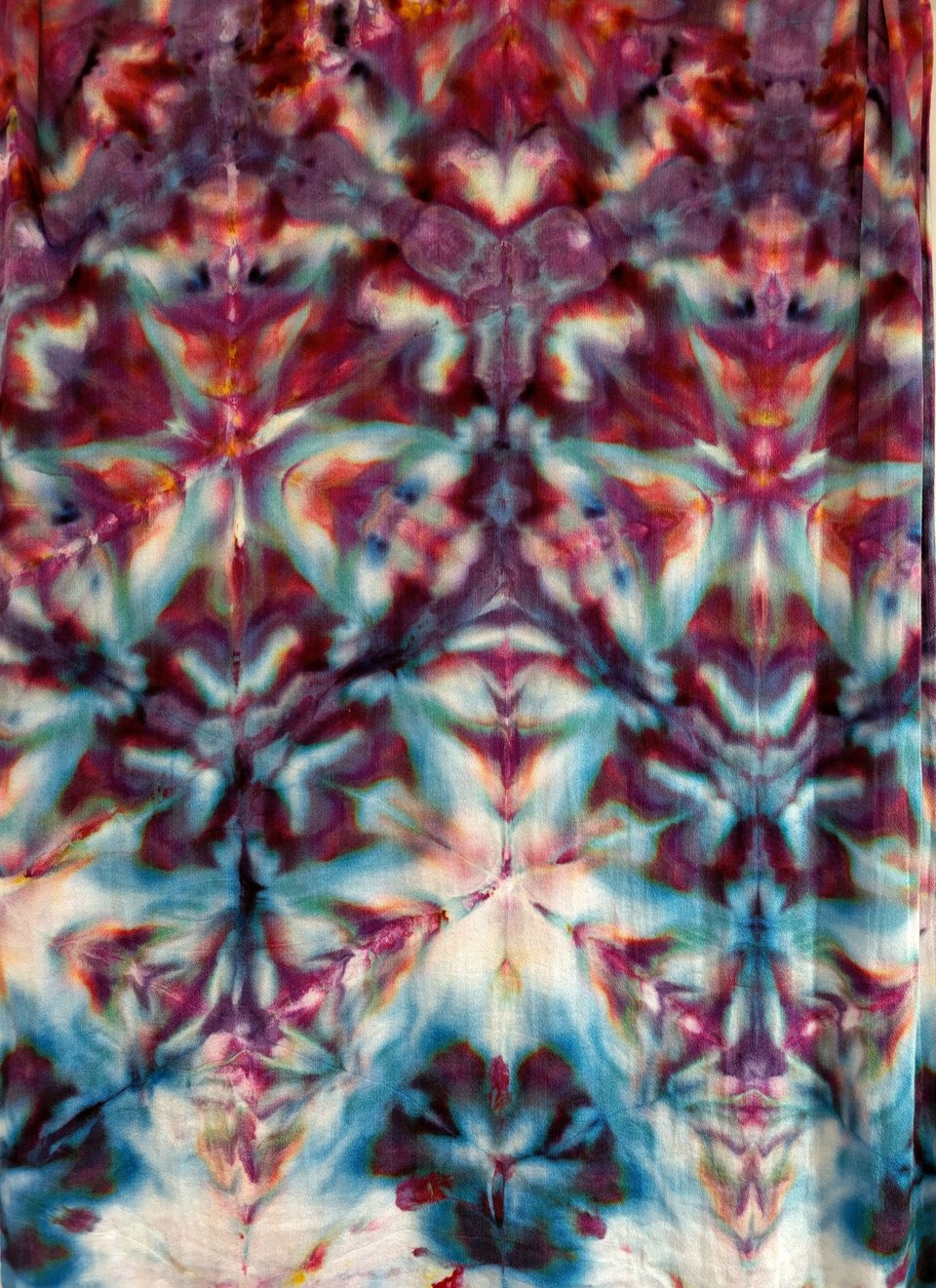 Shawl, Cosmic Strawberry Shibori Explosion