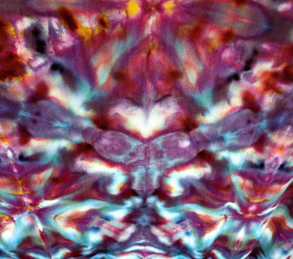 Shawl, Cosmic Strawberry Shibori Explosion