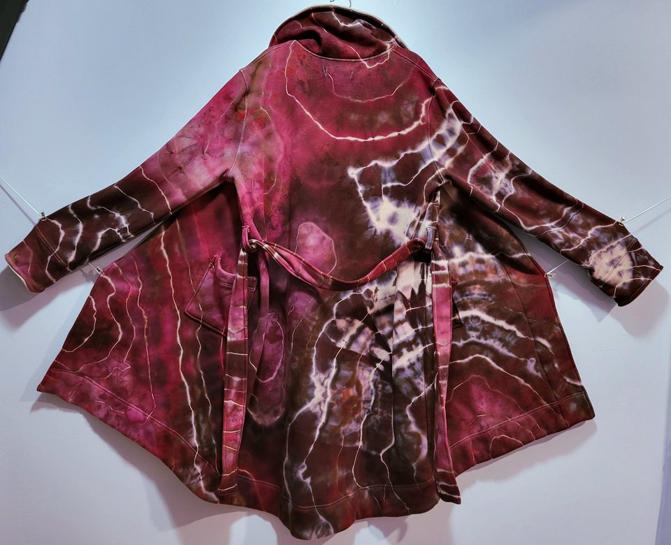 XXL Plush Lined Robe, Port Wine Geode