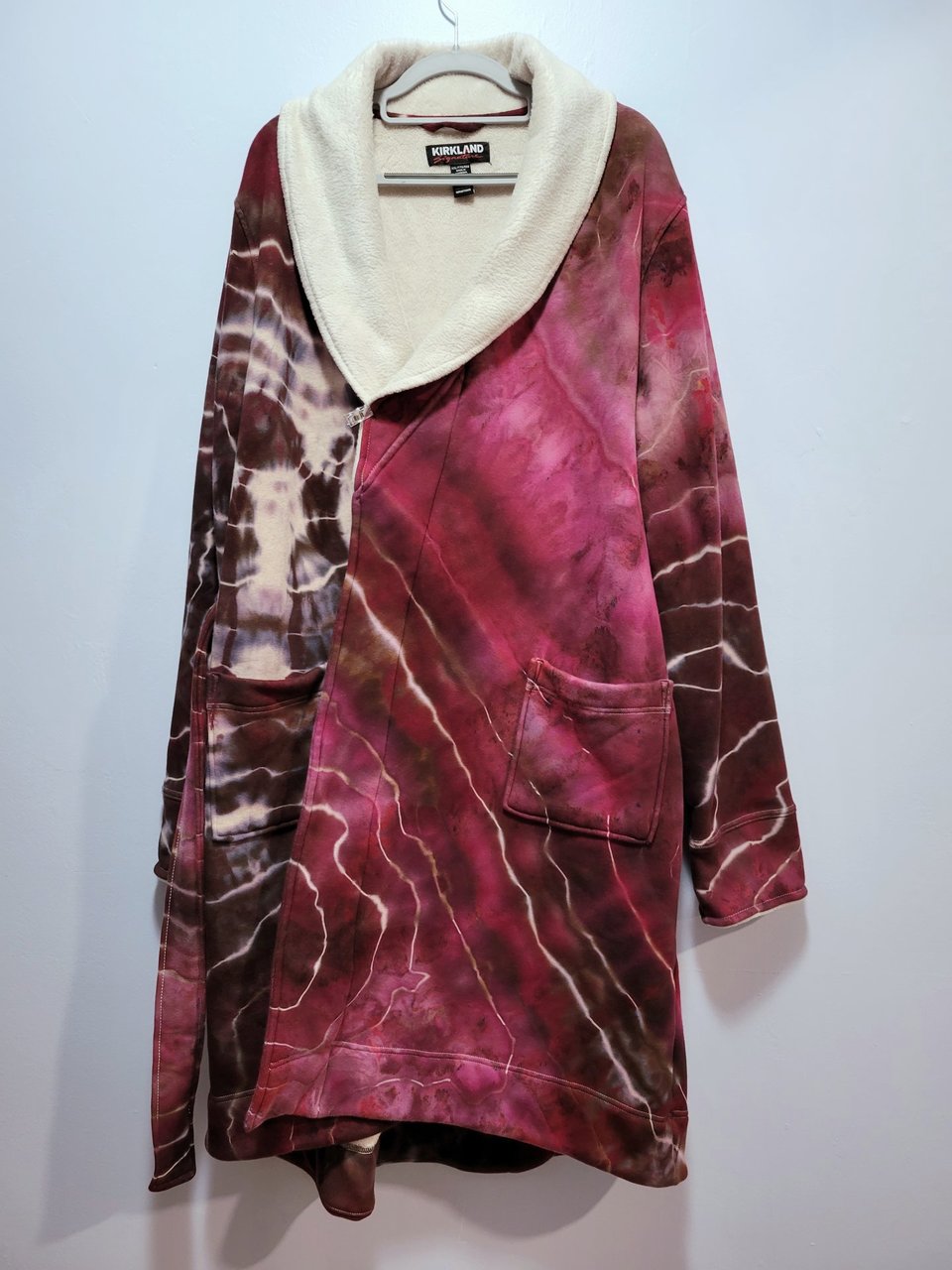 XXL Plush Lined Robe, Port Wine Geode
