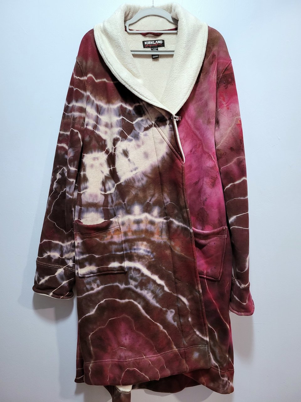 XXL Plush Lined Robe, Port Wine Geode