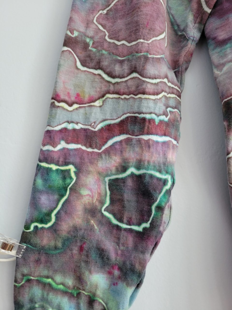 XL Zip-Up T-shirt Hoodie, Green & Purple Geode