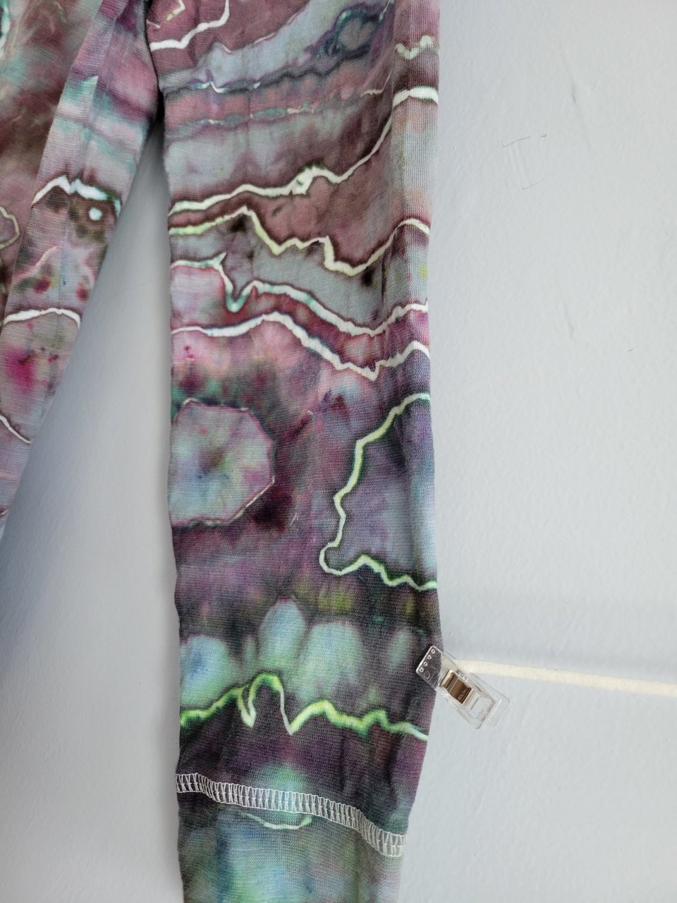 XL Zip-Up T-shirt Hoodie, Green & Purple Geode