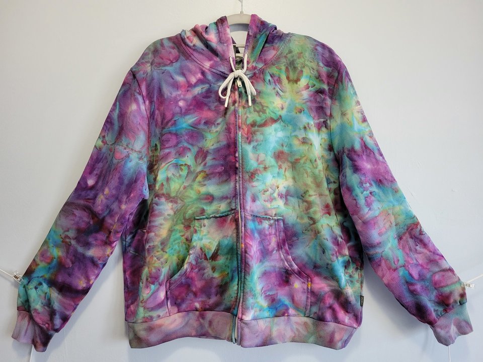 XL Zip-Up Hoodie, Strawberry Mandala