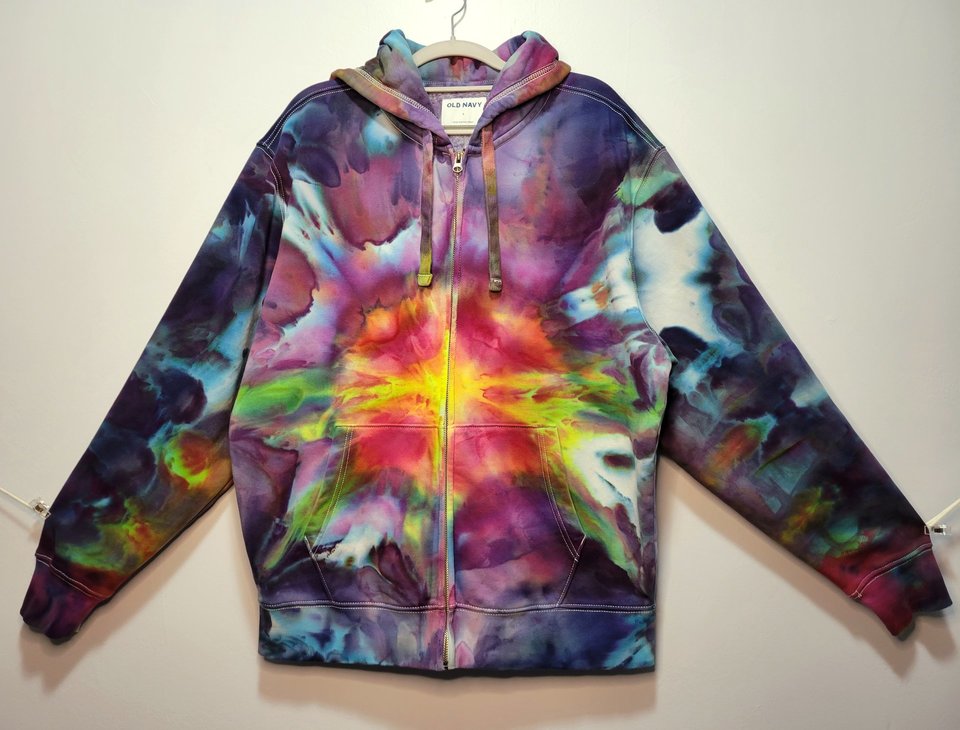 L Oversized Zip-Up Hoodie, Nuclear Sunset