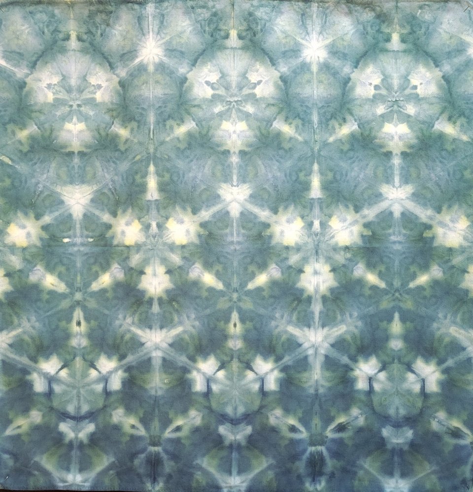 Bandana, Medium, Teal Sea Shibori 