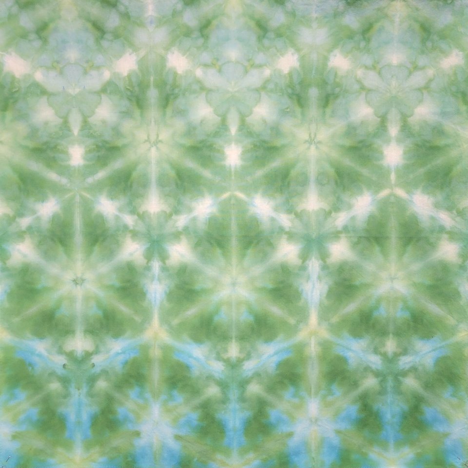Bandana, Medium, Teal Garden Shibori
