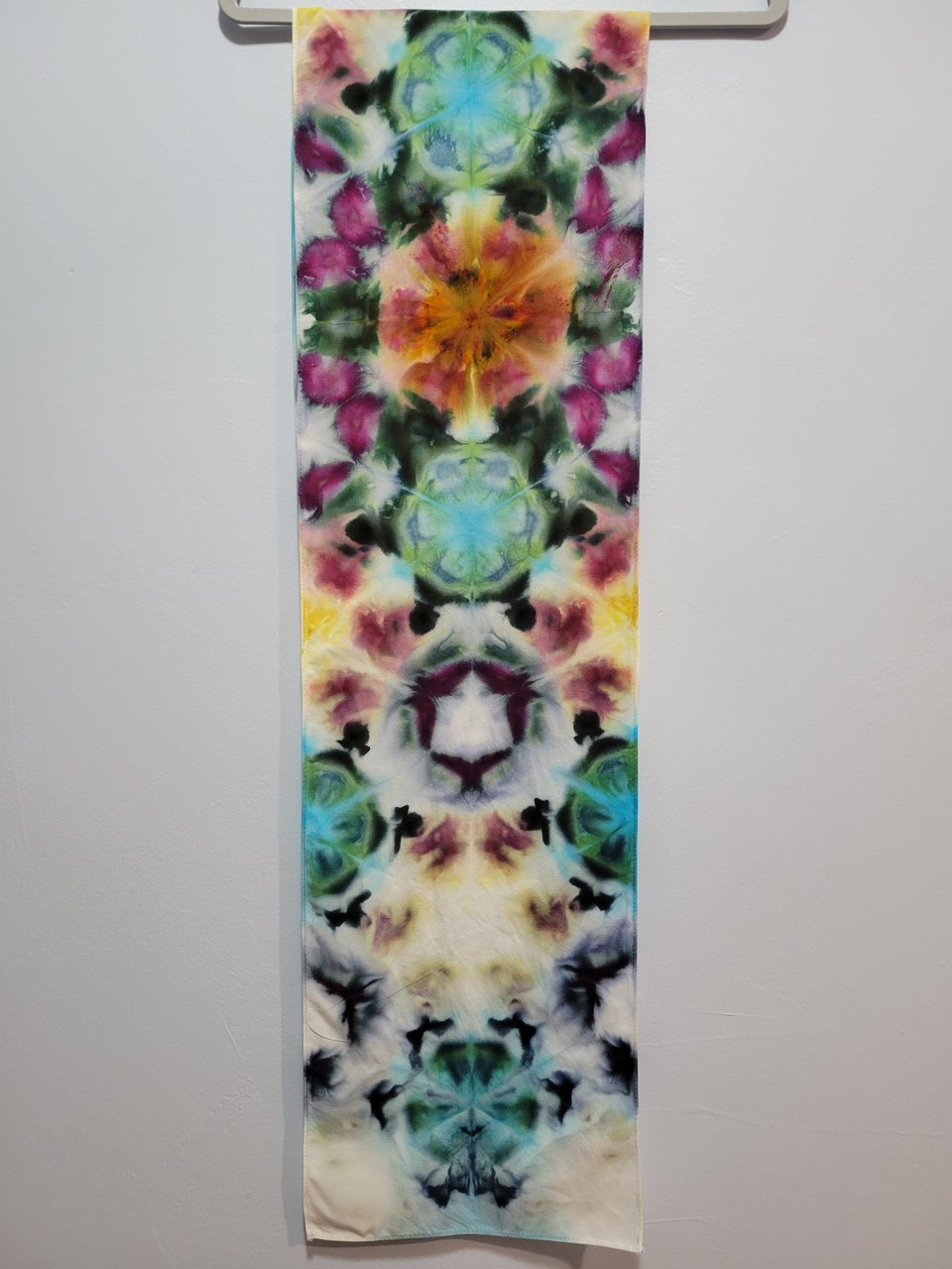 Scarf, Rayon, Shibori Antique Flowers