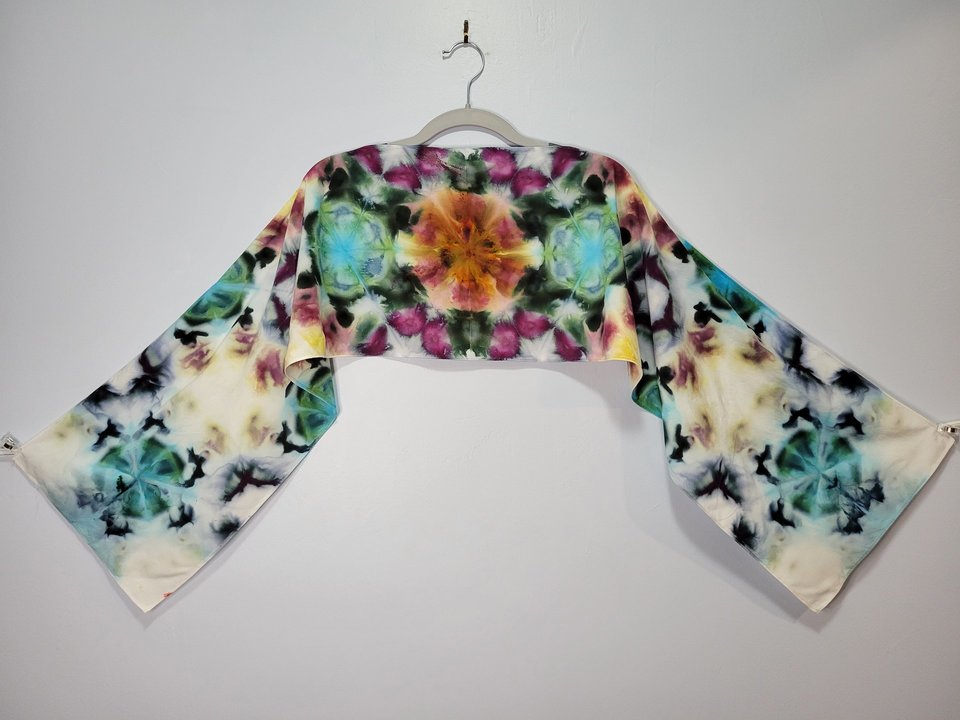 Scarf, Rayon, Shibori Antique Flowers