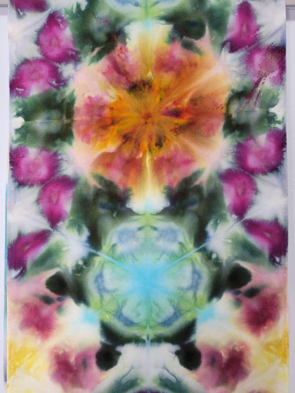 Scarf, Rayon, Shibori Antique Flowers