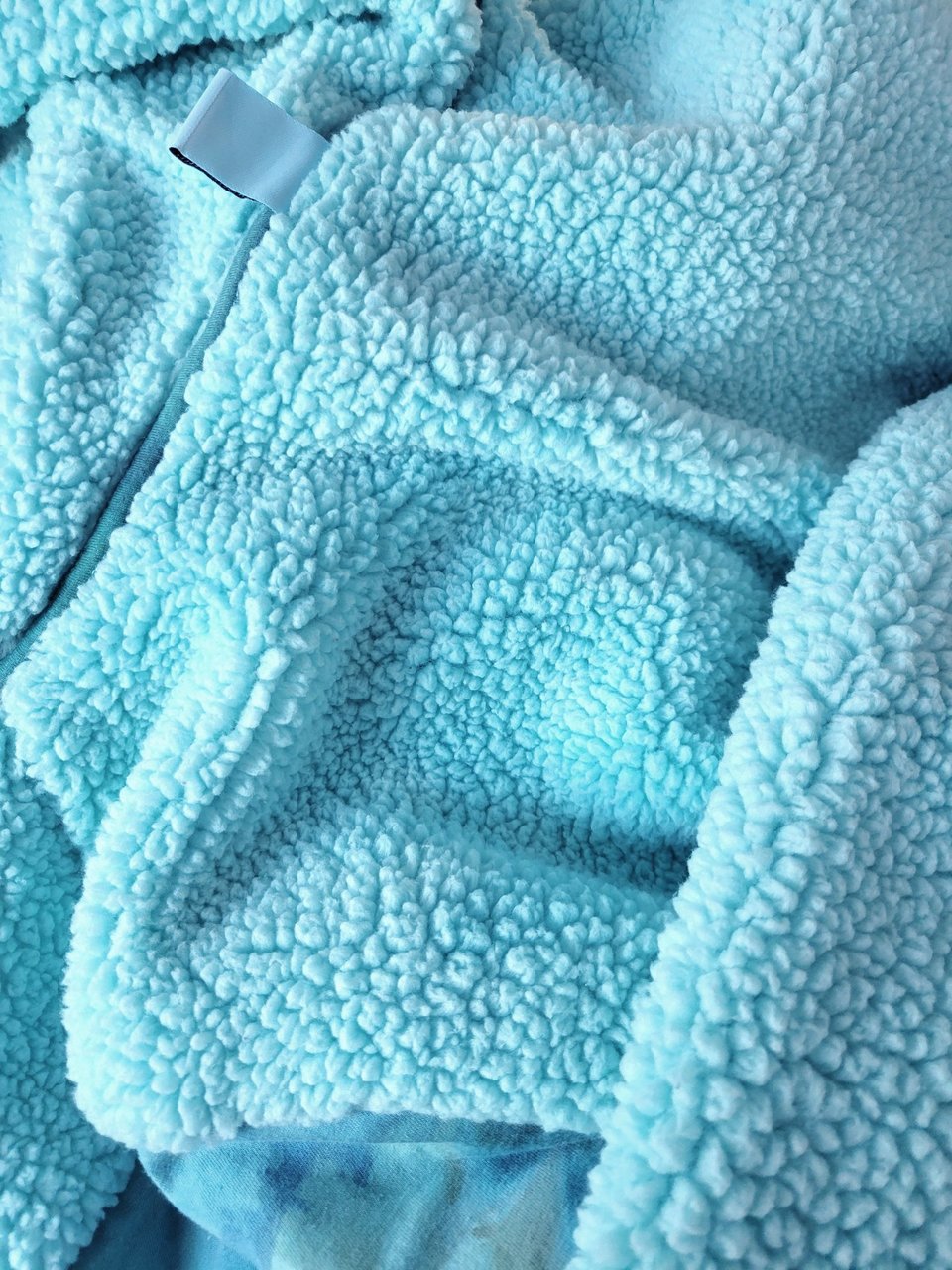 XXL Unisex Sherpa Lined Hoodie, Seafoam