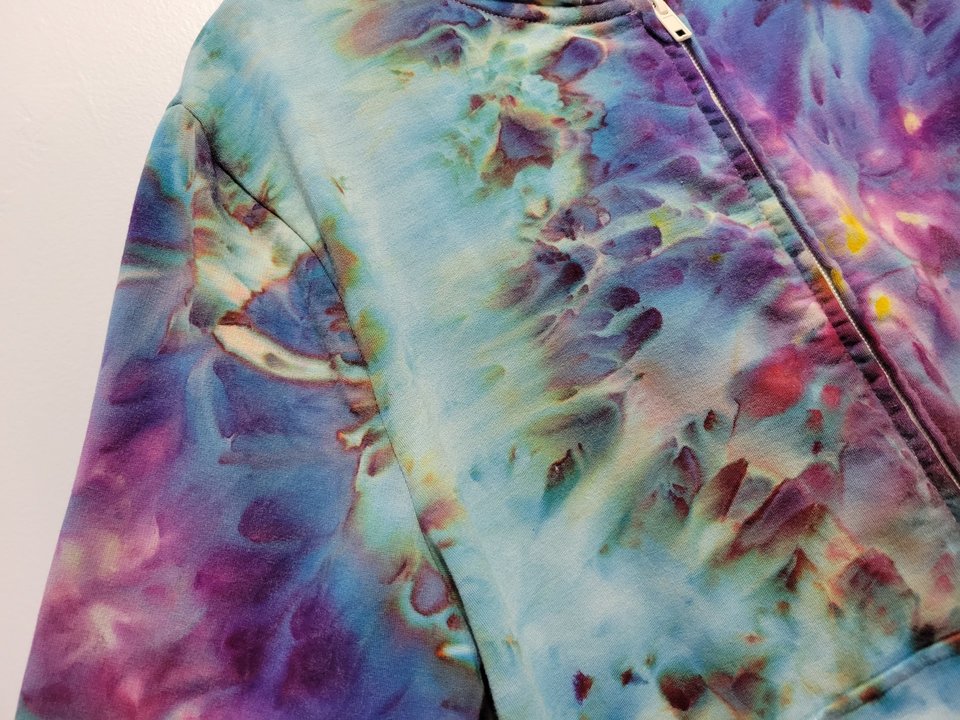 Large Zip-Up Viscose Hoodie, Strawberry Skies 
