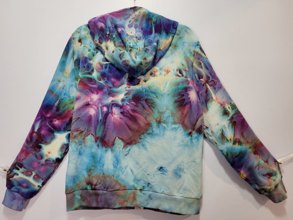 Large Zip-Up Viscose Hoodie, Strawberry Skies 