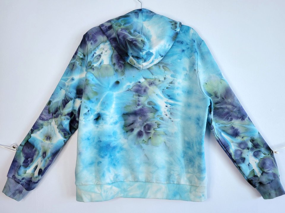 Large Zip-Up Viscose Hoodie, Mystic Blue