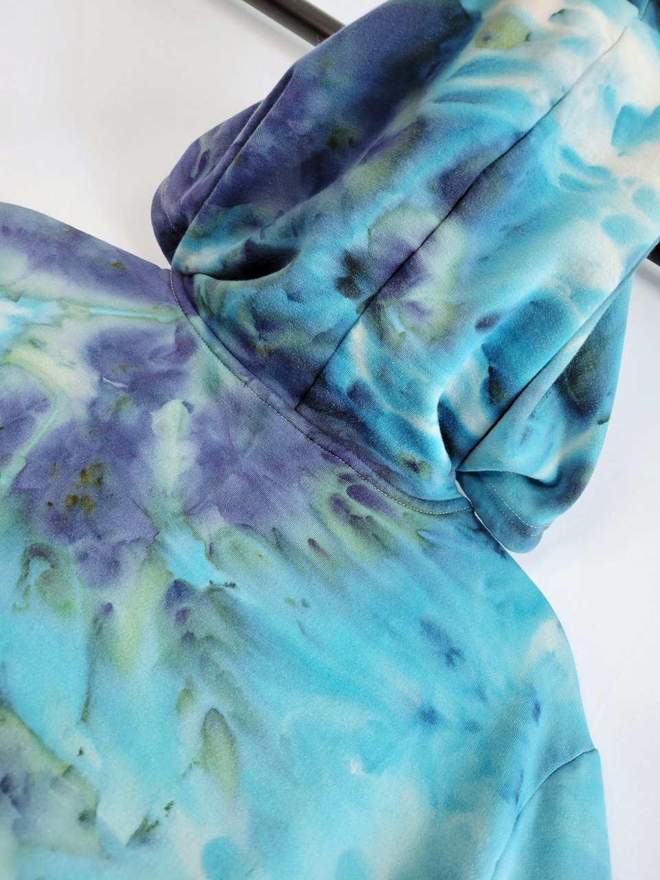 Large Zip-Up Viscose Hoodie, Mystic Blue