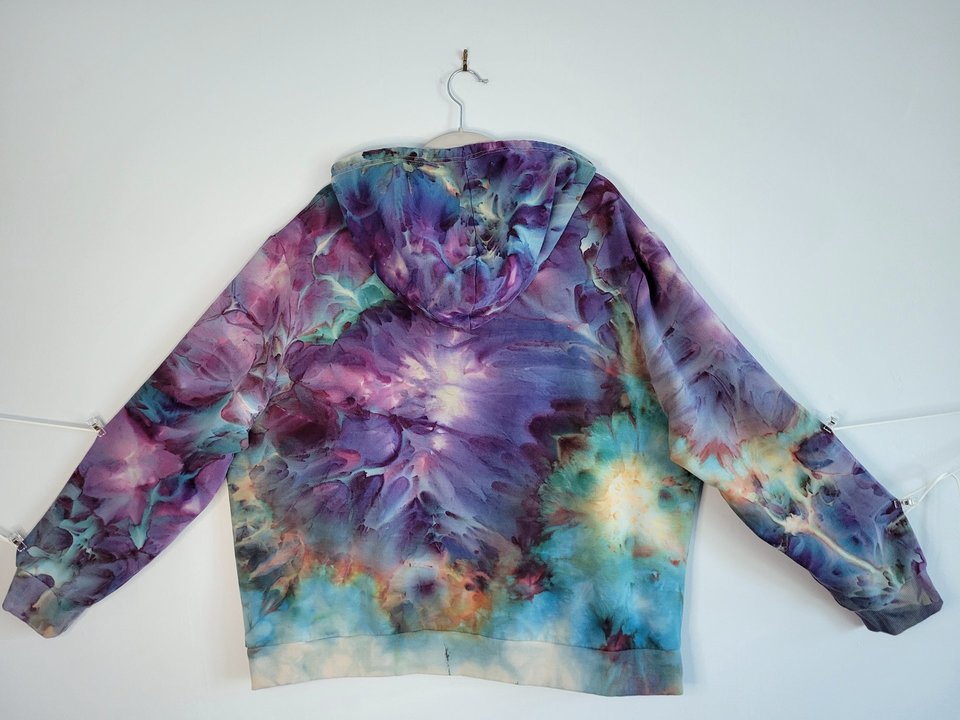 2XL Zip-Up Viscose Hoodie, Strawberry Skies 