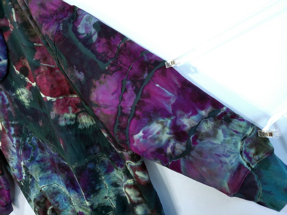XL Viscose Hoodie, Purple & Green Geode