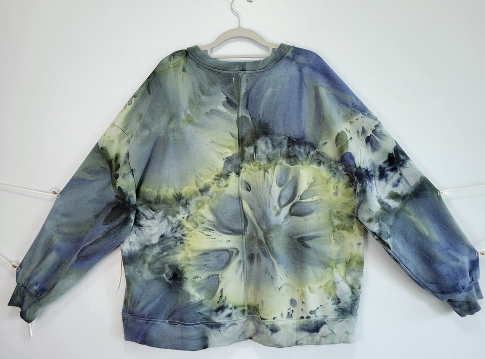 XXL V-Neck Viscose Sweatshirt, Forest Pool