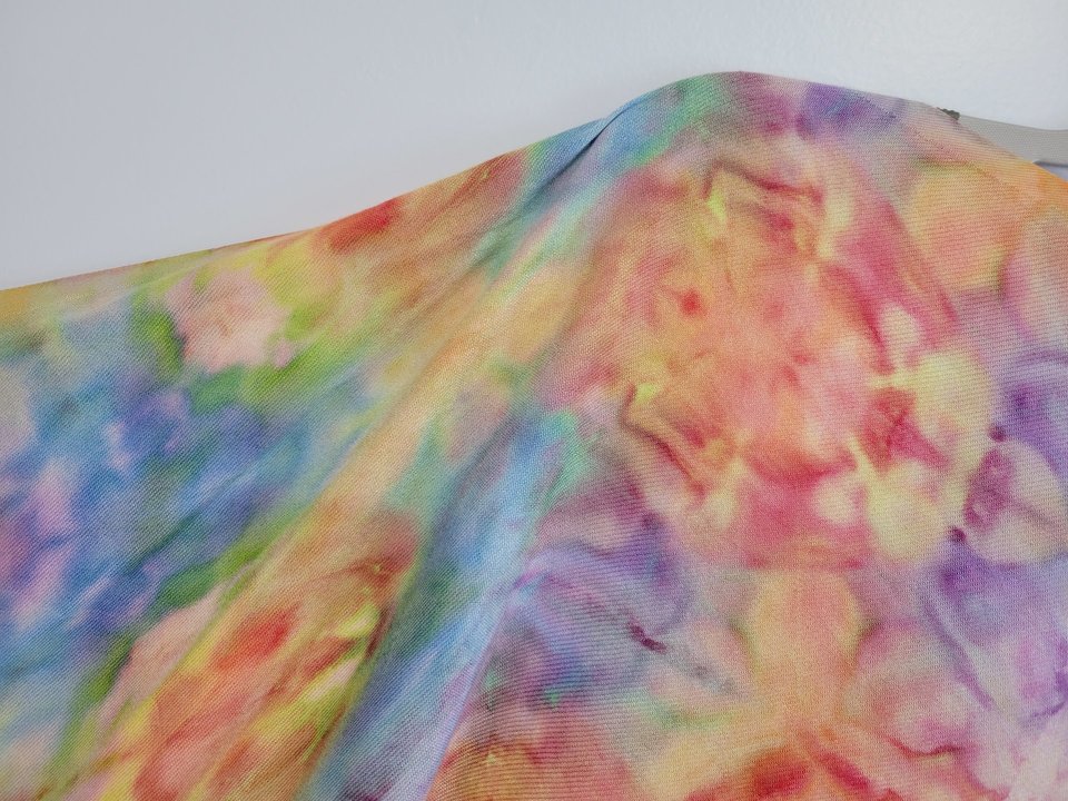 Shawl, Viscose, Spring Garden Shibori