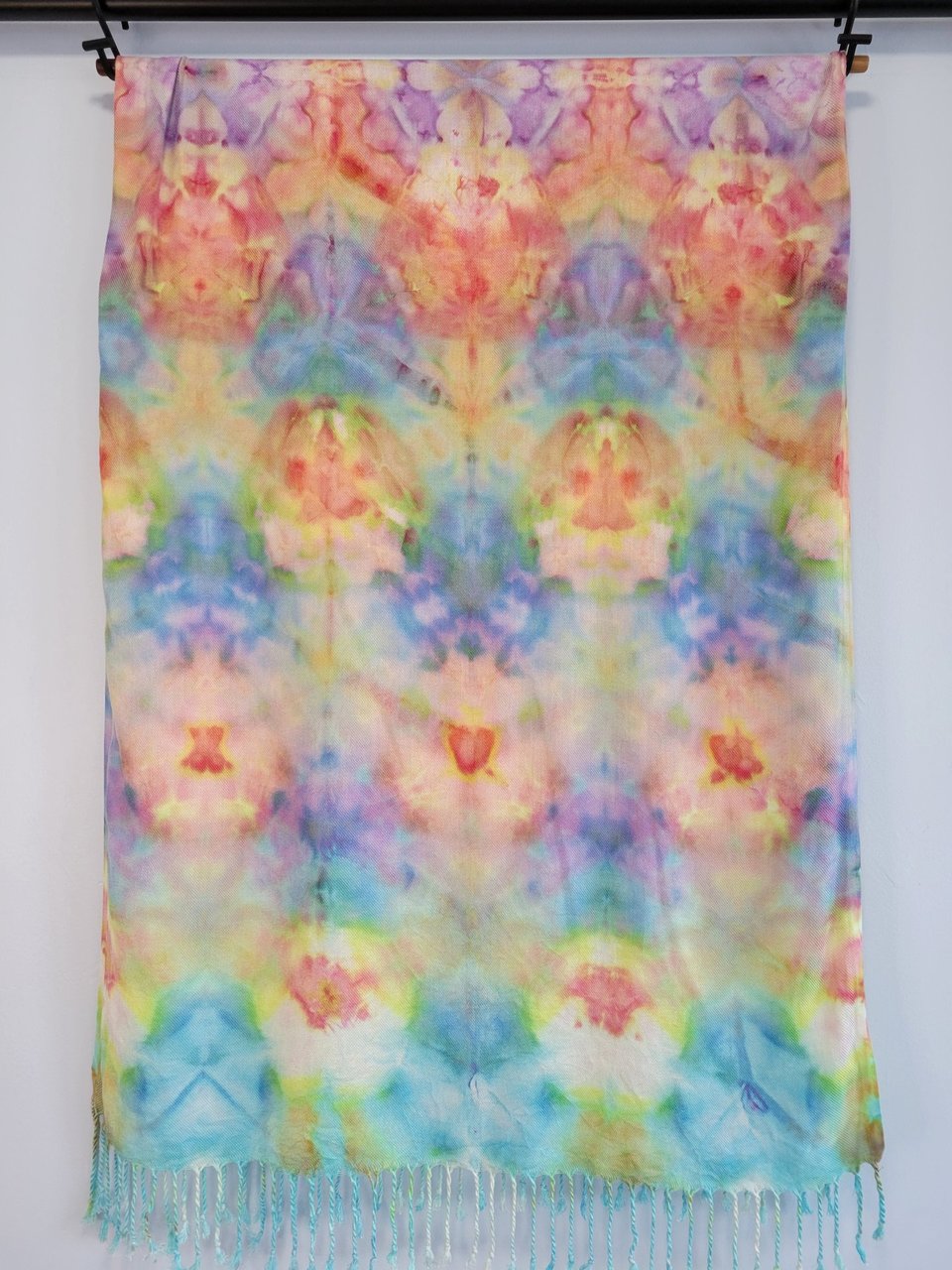 Shawl, Viscose, Spring Garden Shibori