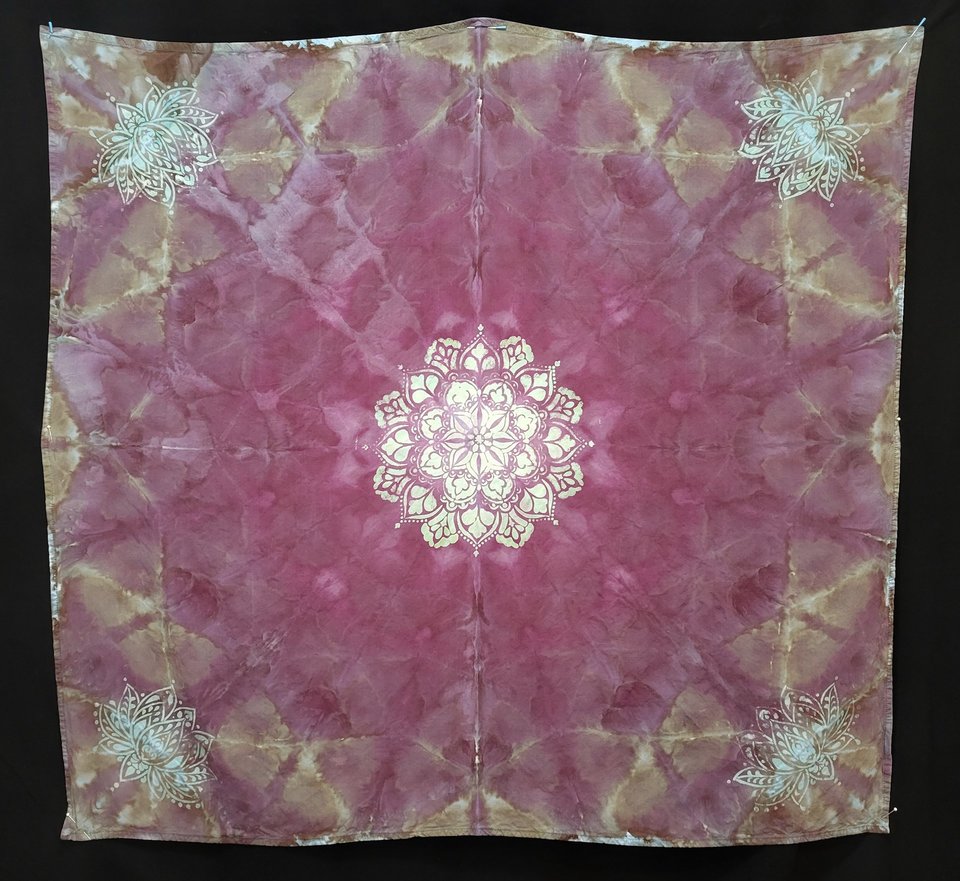 Shawl/Tapestry/Tablecloth, Rayon, Shibori Mandala