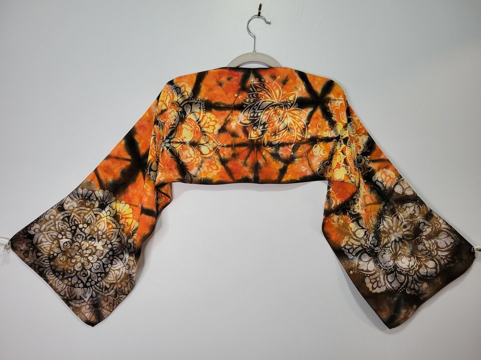 Scarf, Rayon, Fall Shibori