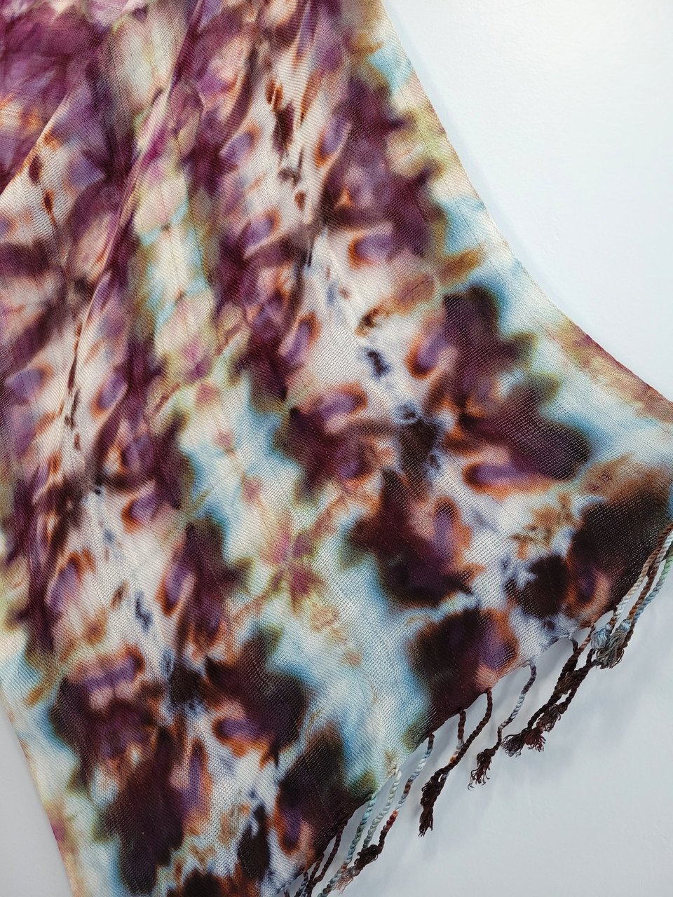 Scarf, Handwoven, Magic Plum Shibori