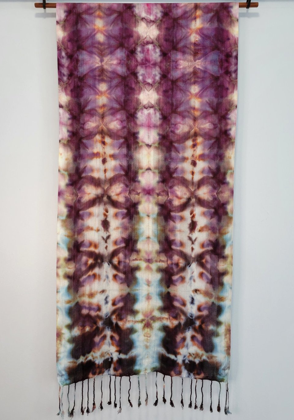 Scarf, Handwoven, Magic Plum Shibori