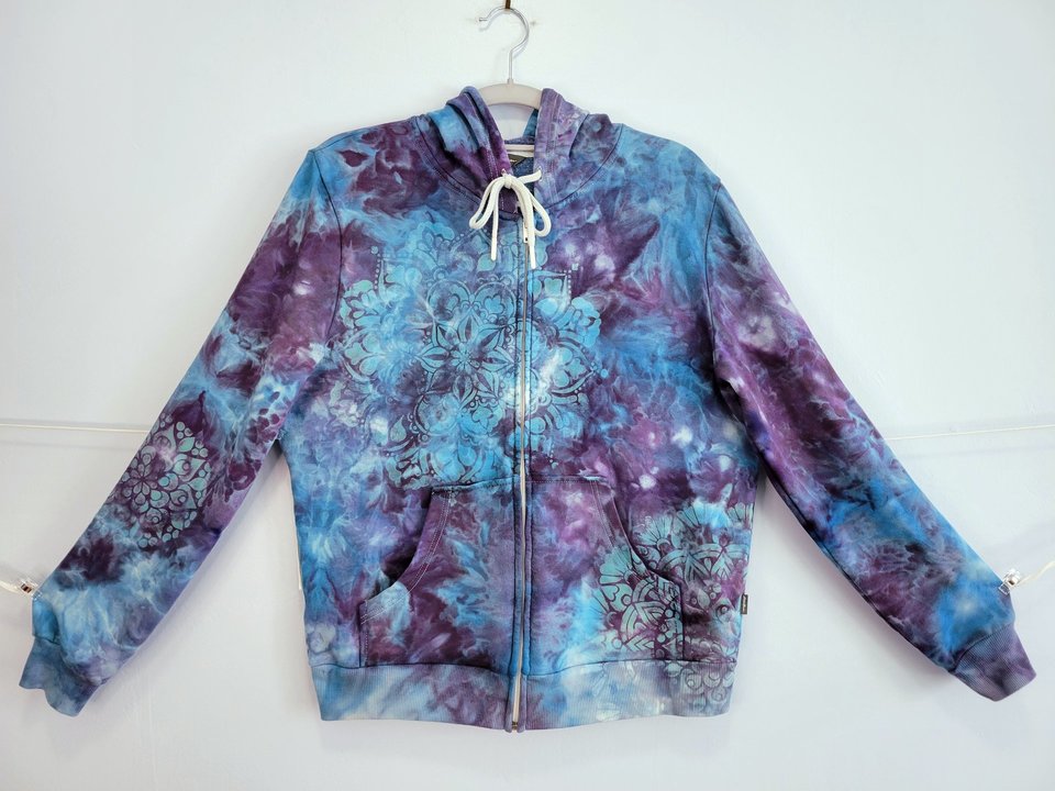 S Zip-Up Viscose Hoodie, Cosmic Mandala