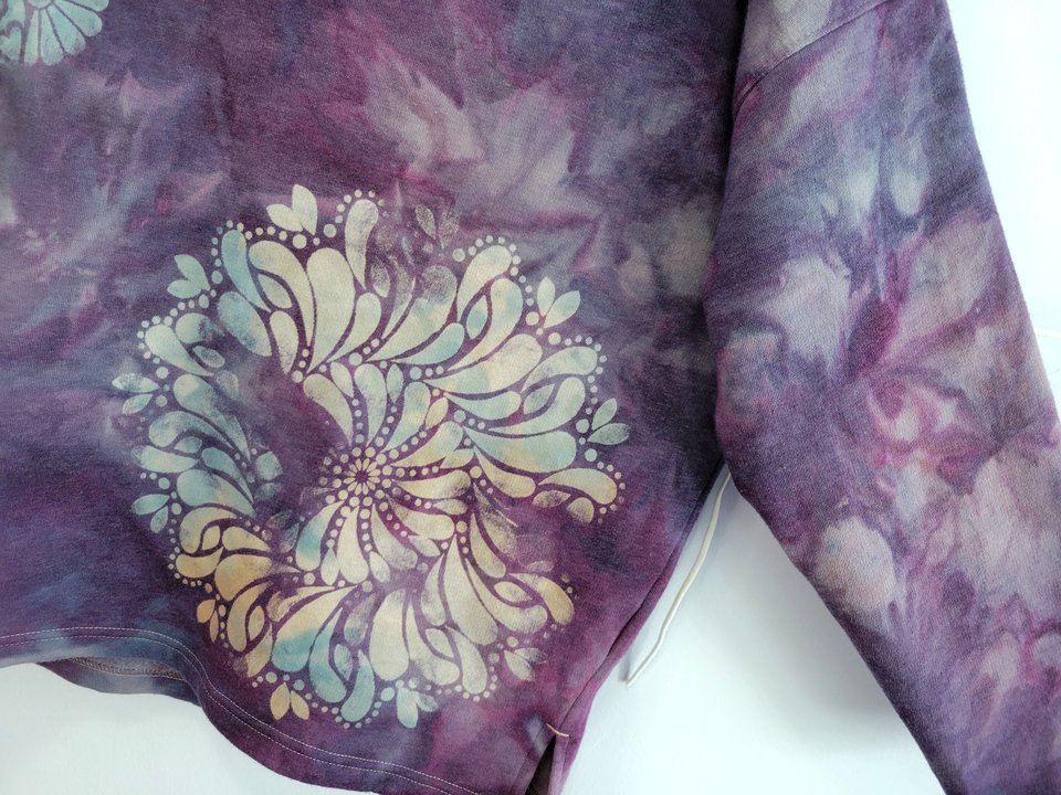 2XL V-Neck Hoodie, Cosmic Mandala