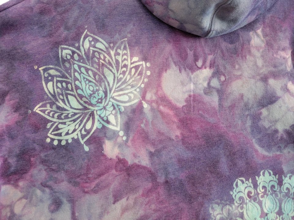 2XL V-Neck Hoodie, Cosmic Mandala