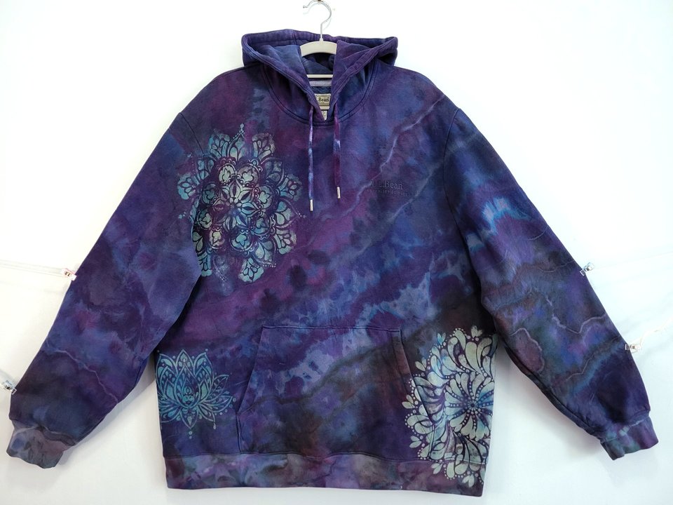 3XL LL Bean Hoodie, Midnight Mandala Geode