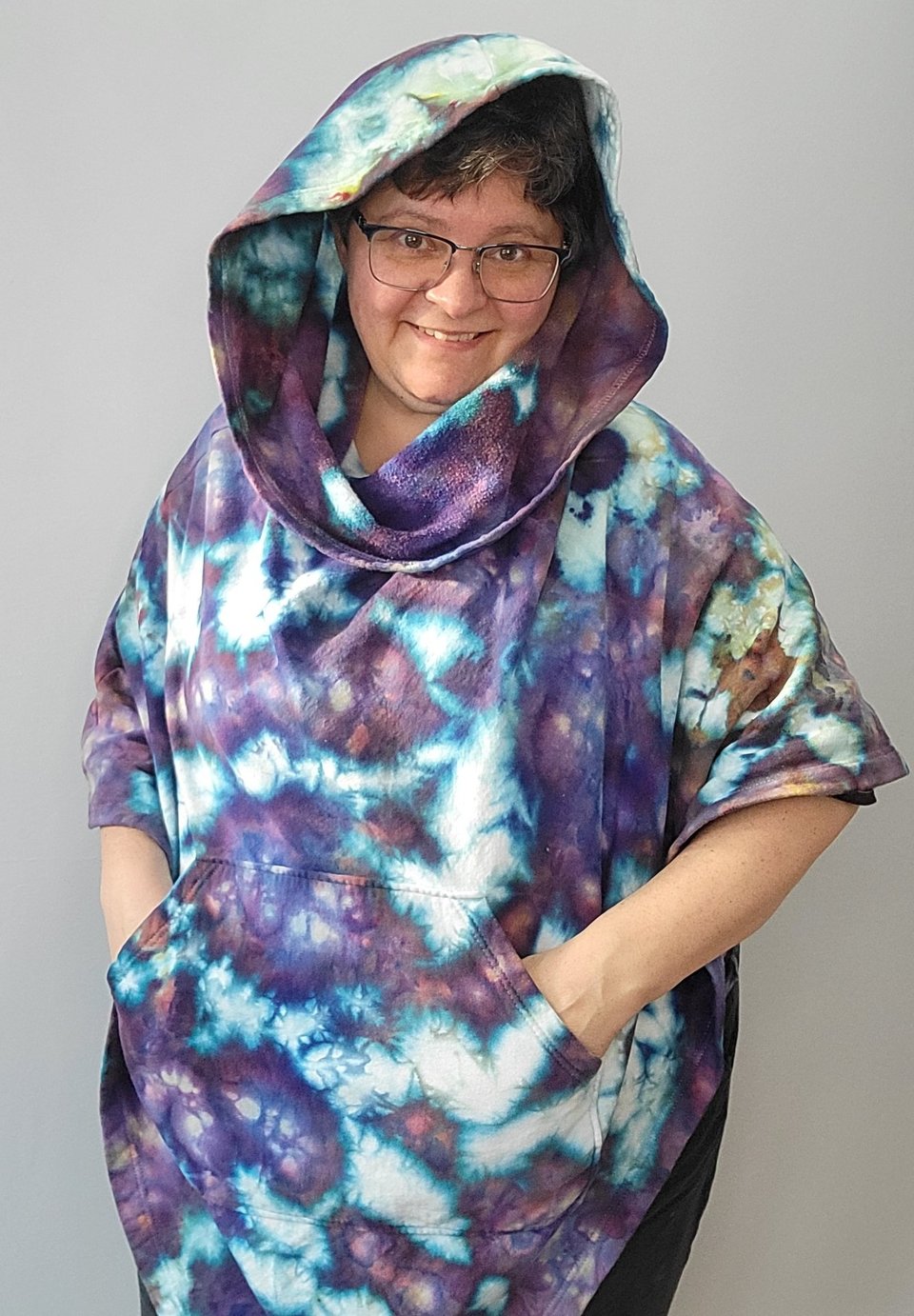 One Size Hoodie Poncho, Strawberry Clouds